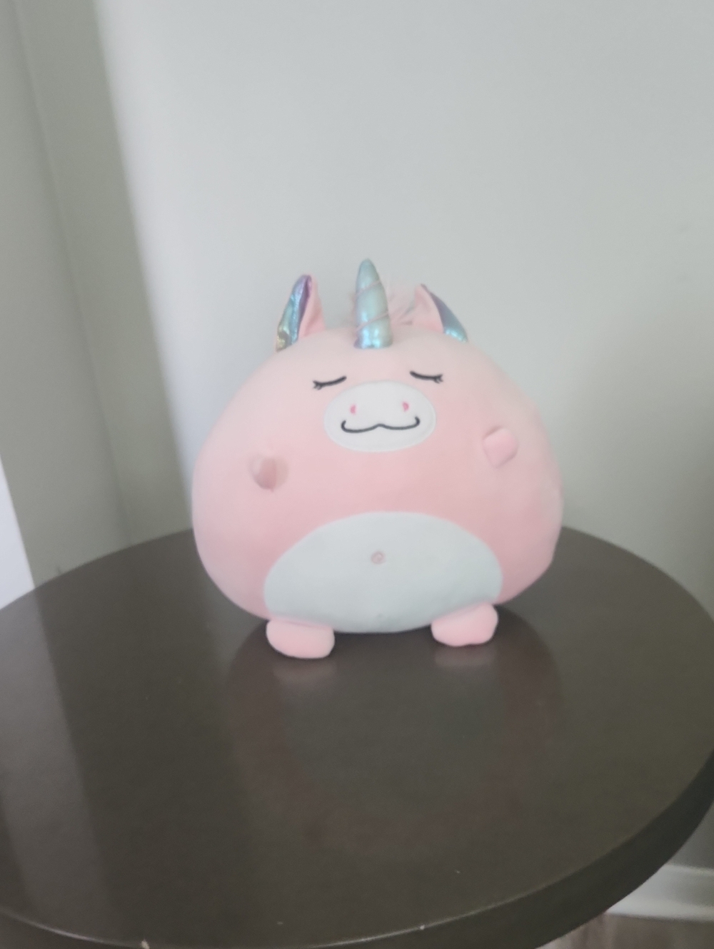 Pink Unicorn Plush Stuffed Animal with Iridescent Horns